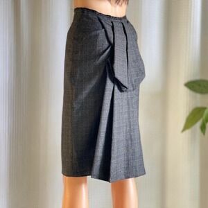 NWT Vintage Y2K TSUNODA PARIS Plaid Wool Blend Bustle Skirt Academia‎ Size 36 XS